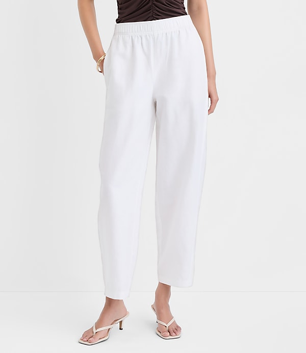 Pull On Barrel Pants in Linen Cotton