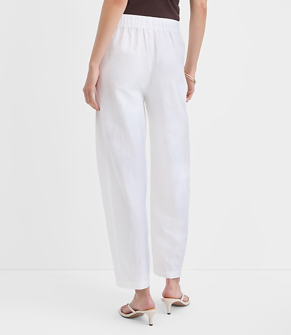 Pull On Barrel Pants in Linen Cotton