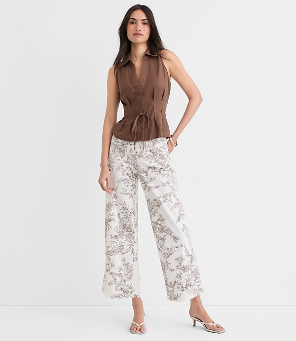 Palmer Wide Leg Crop Pants in Floral Toile
