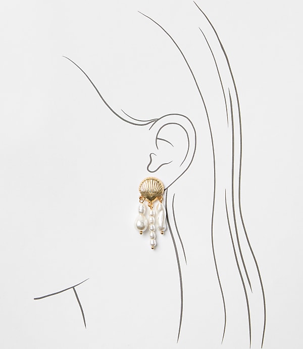 Seashell Pearlized Drop Earrings