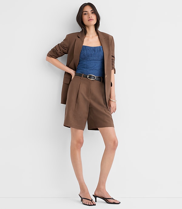 Bermuda Shorts in Linen Blend