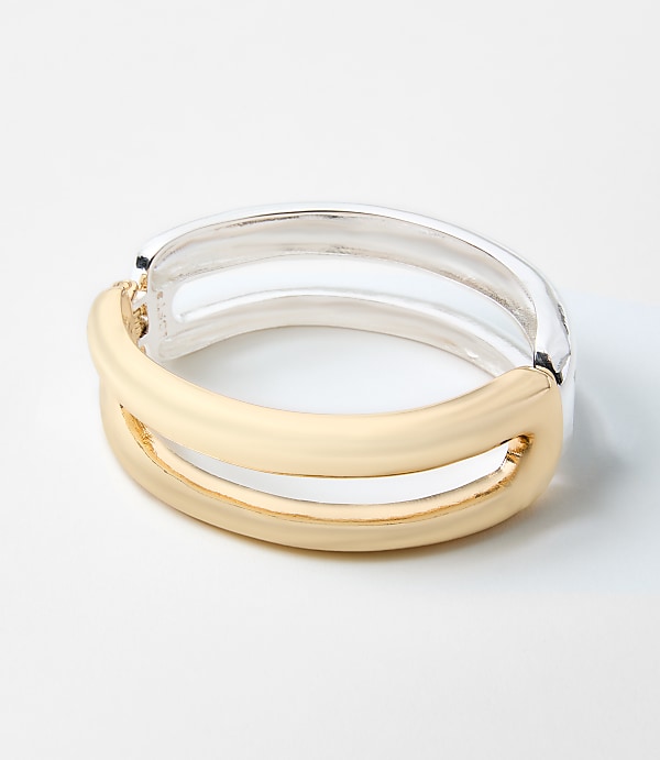 Mixed Metal Chunky Cuff Bracelet