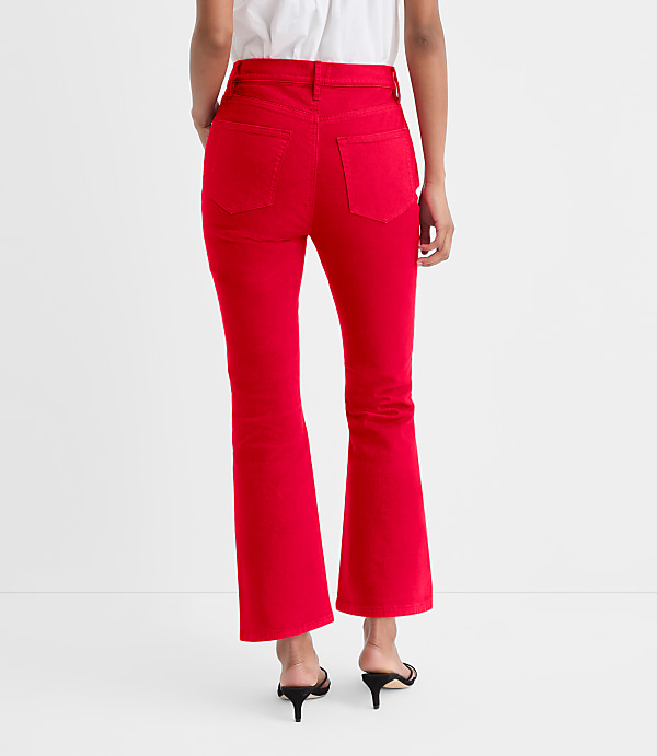Rivete High Rise Kick Crop Jeans in Maple Cherry