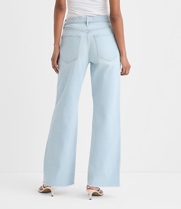 Rivete Tall Curvy Fresh Cut Mid Rise Wide Leg Jeans in Wave Wash