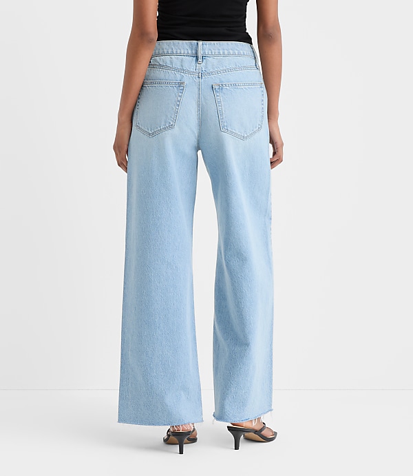 Rivete Curvy Fresh Cut High Rise Relaxed Wide Leg Jeans in Wave Wash