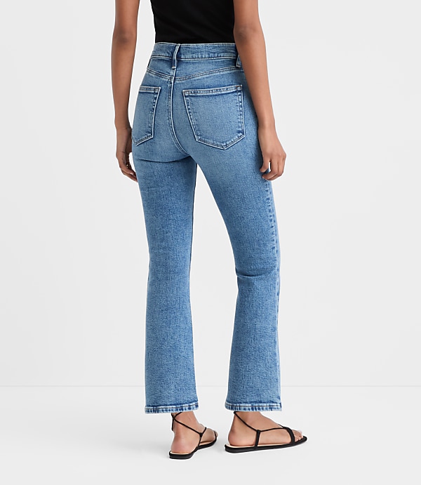 Rivete Curvy High Rise Kick Crop Jeans in Authentic Mid Vintage Wash