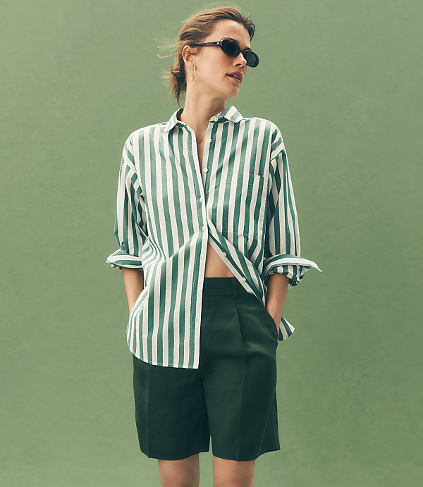 Bermuda Shorts in Linen Blend