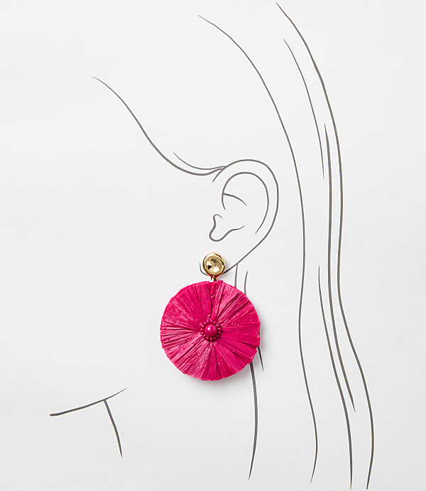Raffia Circle Drop Earrings