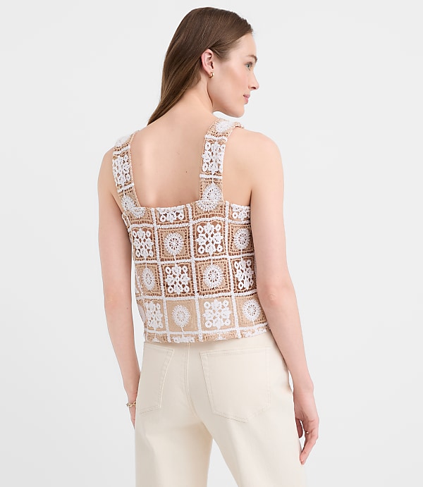 Petite Tiled Crochet Tank Top