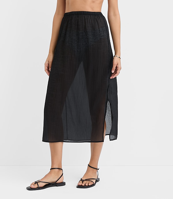 LOFT Beach Sheer Midi Skirt