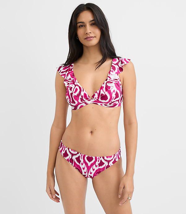 LOFT Beach Ikat Ruffle Bikini Top