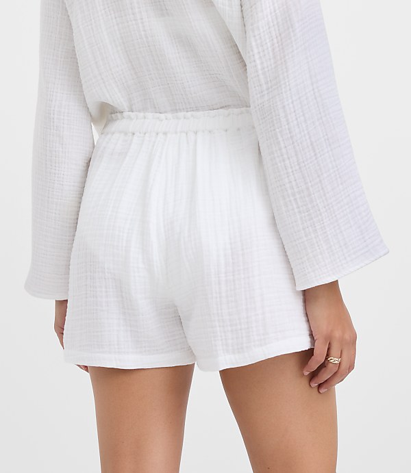LOFT Beach Ruffle Triple Cloth Shorts