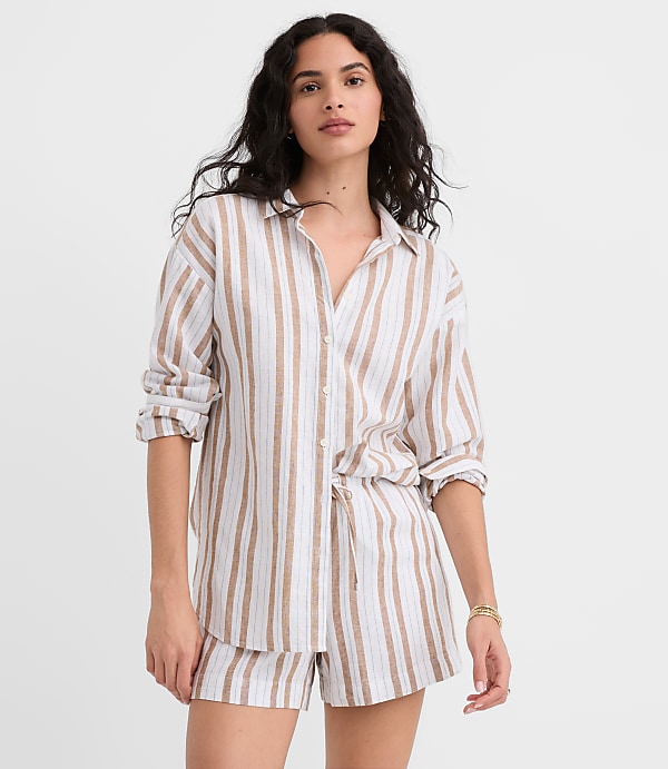 Striped Linen Cotton Everyday Oversized Shirt