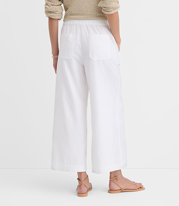 Breezy Wide Leg Crop Pants in Linen Cotton