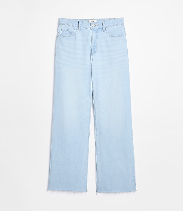Rivete Tall Curvy Fresh Cut Mid Rise Wide Leg Jeans in Wave Wash