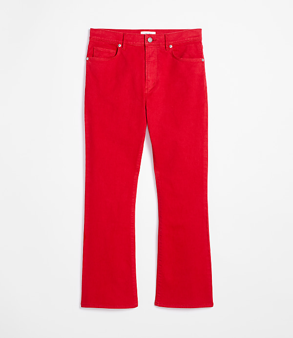 Rivete Petite Curvy High Rise Kick Crop Jeans in Maple Cherry