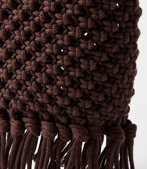 Metallic Fringe Macrame Bag