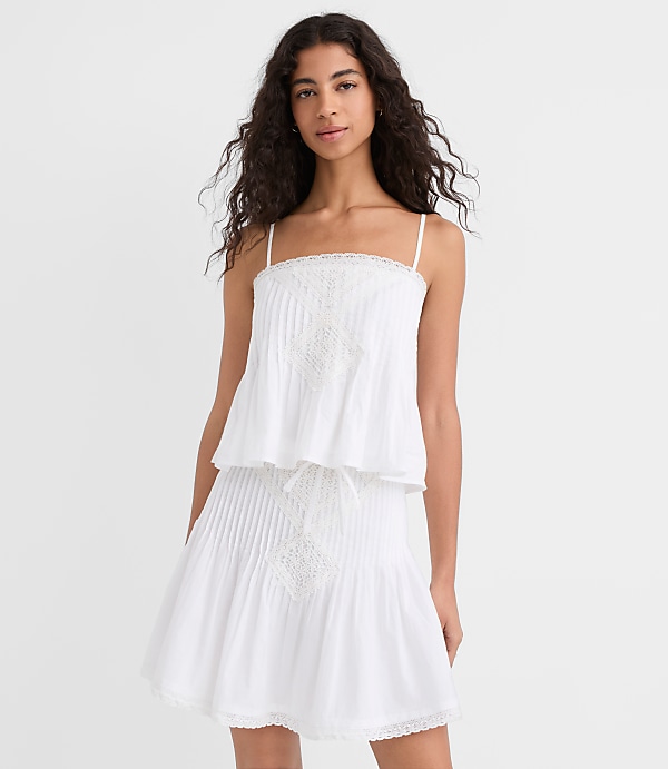 Petite Lace Pintucked Cami