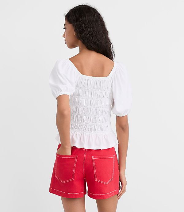 Smocked Puff Sleeve Top