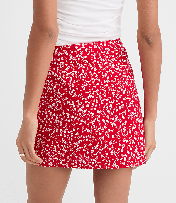 Floral Linen Cotton Modern Mini Skort