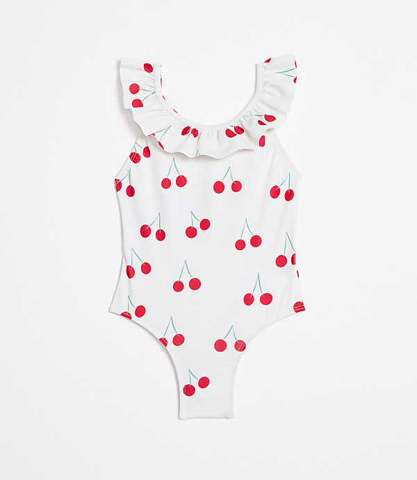 LOFT x Mon Coeur UPF 50+ Recycled Polyester Cherry Ruffle Swimsuit