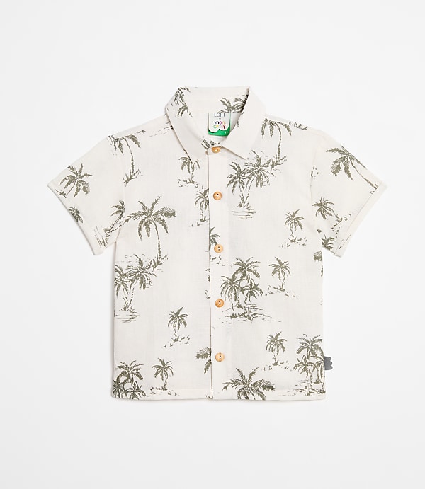 LOFT x Mon Coeur Linen Palm Tree Shirt