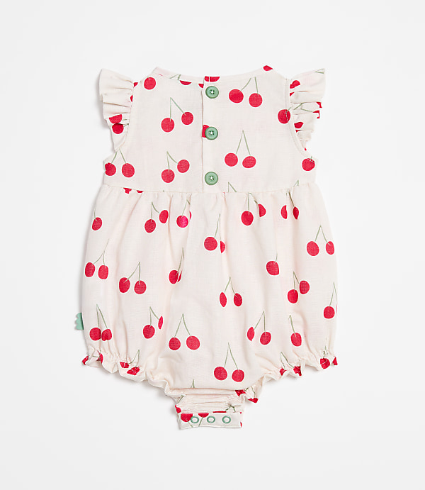 LOFT x Mon Coeur Linen Cherry Romper