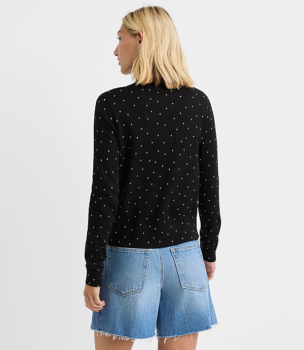 Dotted Modern Crew Neck Cardigan