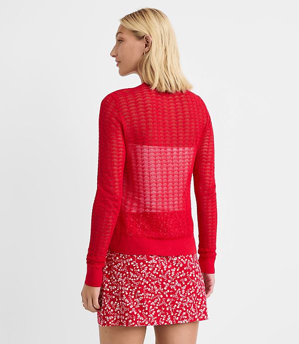 Scalloped Pointelle Cardigan