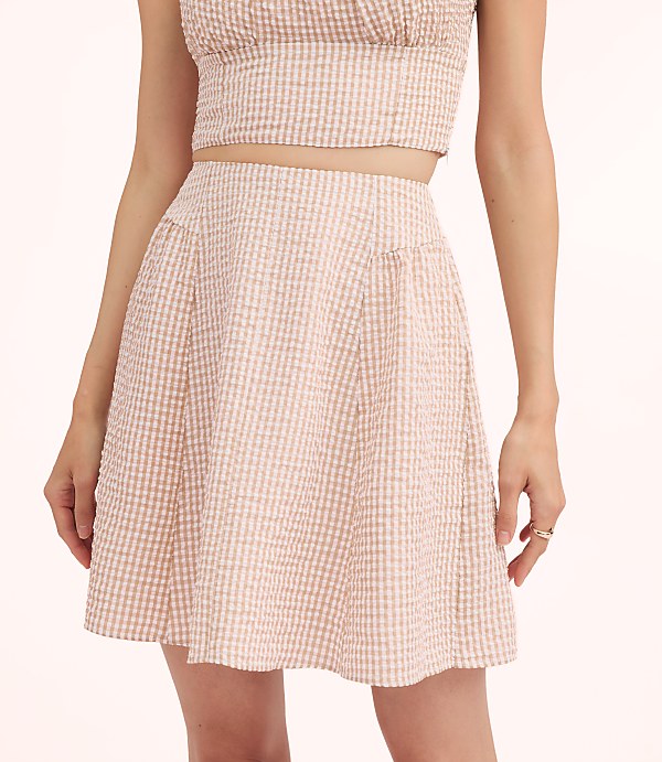 Lately Striped Seersucker Mini Skirt