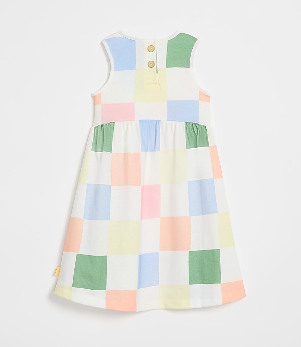 LOFT x Mon Coeur Recycled Cotton Checkered Tank Dress