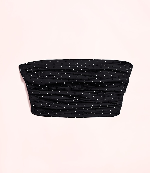 Lately Dotted Poplin Strapless Top