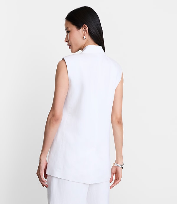 Petite LOFT Versa Luxe Lyocell Linen Sleeveless Blazer