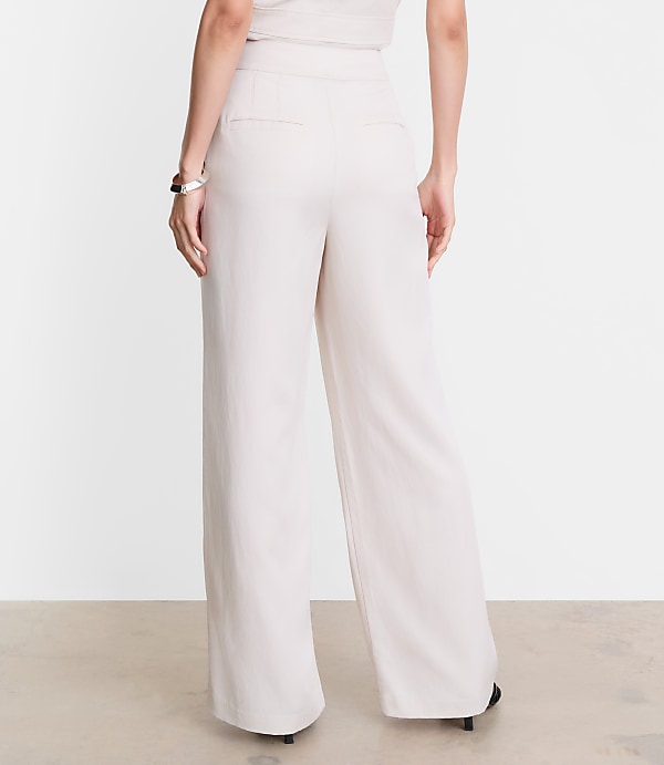 Petite LOFT Versa Pure Spun Pleated Wide Leg Pants