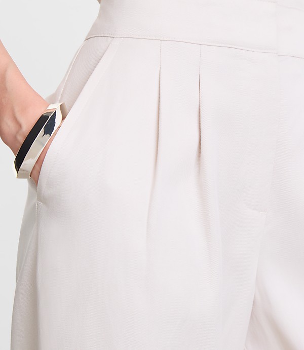 Petite LOFT Versa Pure Spun Pleated Wide Leg Pants