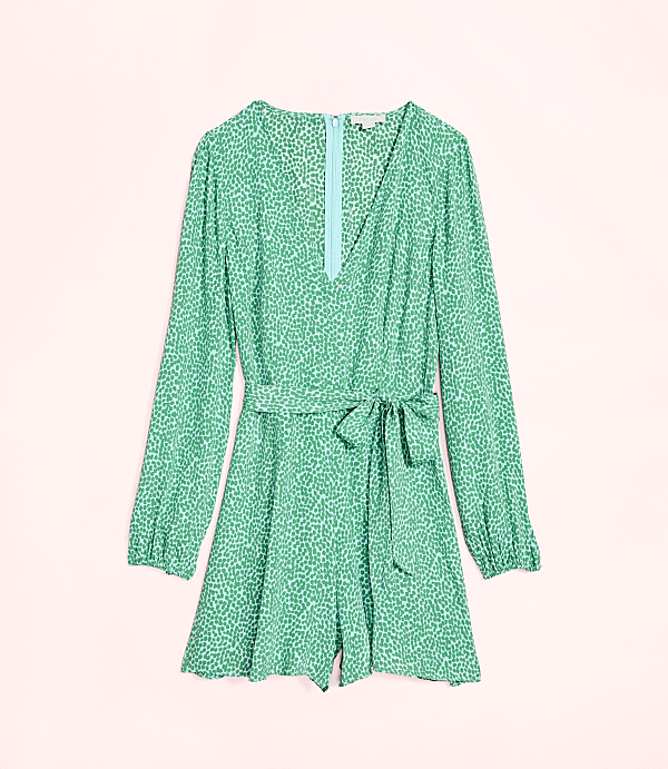 Lately Dotted Long Sleeve Romper