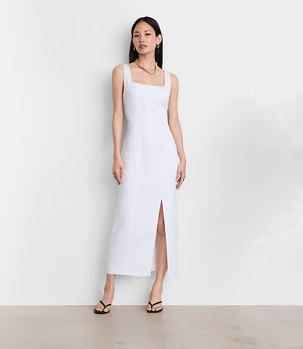 LOFT Versa Luxe Lyocell Linen Midi Dress