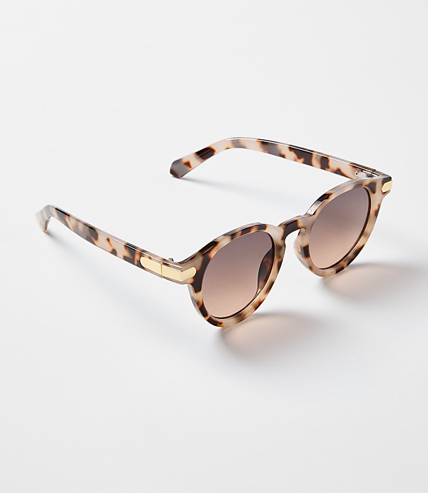 Metallic Trim Round Sunglasses