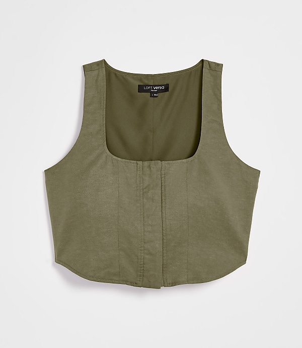 Petite LOFT Versa Pure Spun Square Neck Crop Top