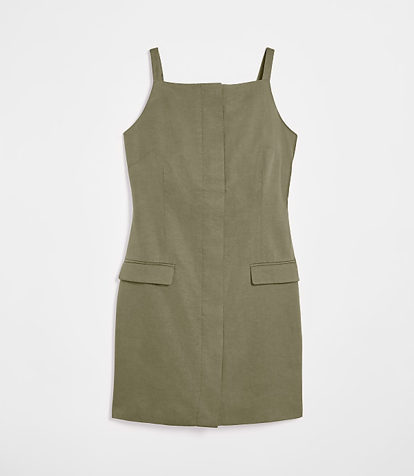 Petite LOFT Versa Pure Spun Apron Mini Pocket Dress