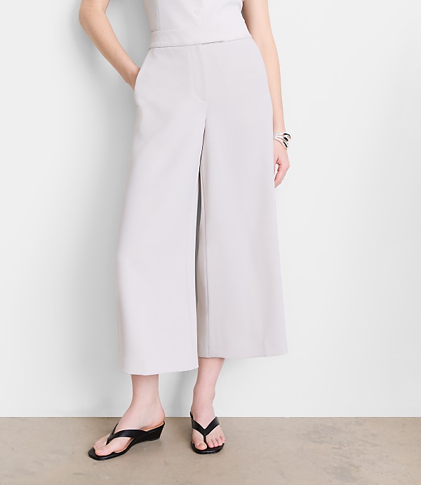 Petite LOFT Versa Crepe Drape Culottes