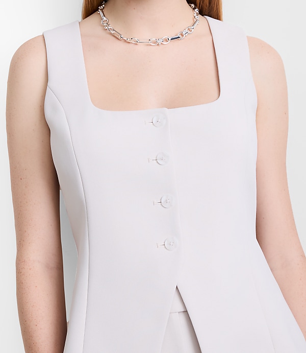 Petite LOFT Versa Crepe Drape Tank Vest