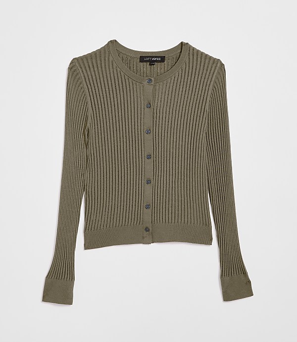 Petite LOFT Versa Ribbed Cardigan