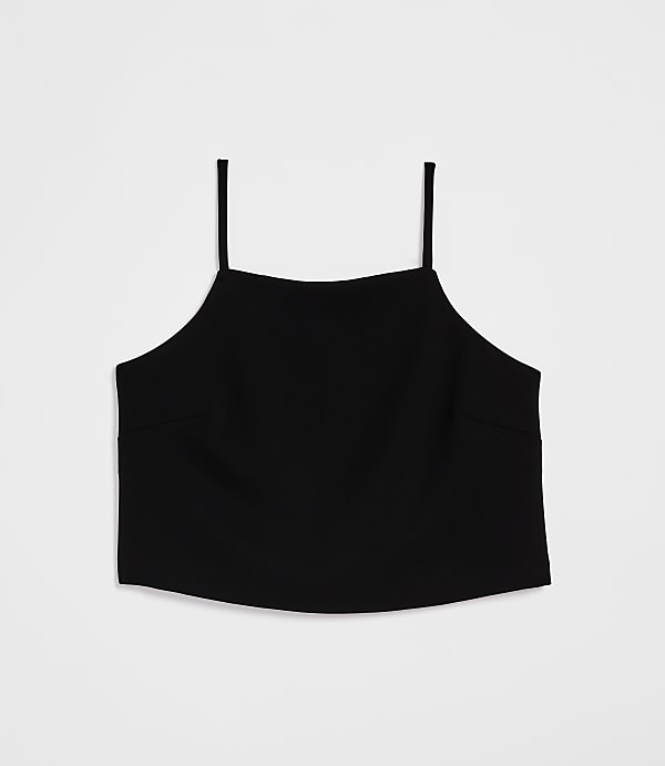 Petite LOFT Versa Crepe Drape Square Neck Top