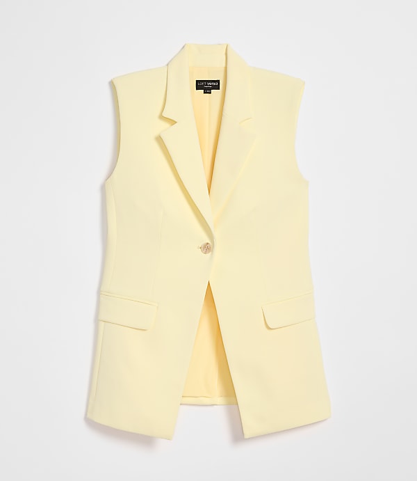 Petite LOFT Versa Crepe Drape Sleeveless Blazer
