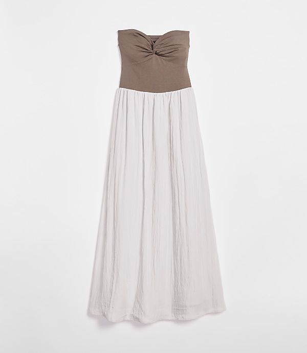 LOFT Versa Strapless Mixed Media Maxi Dress