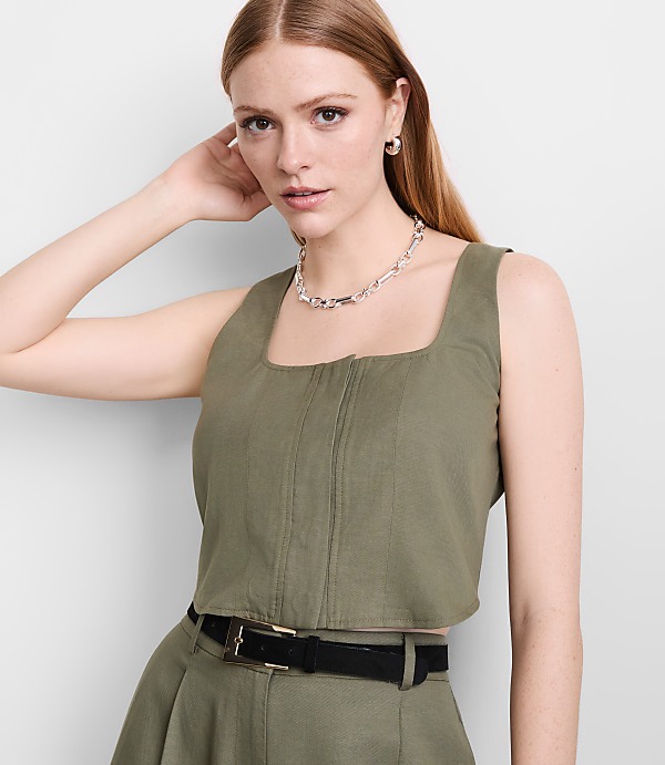 LOFT Versa Pure Spun Square Neck Crop Top