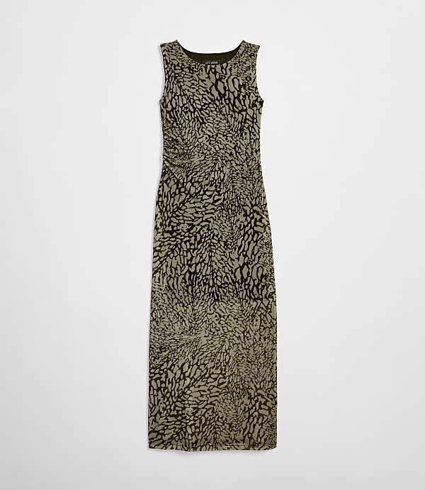 LOFT Versa Animal Print Mesh Maxi Dress