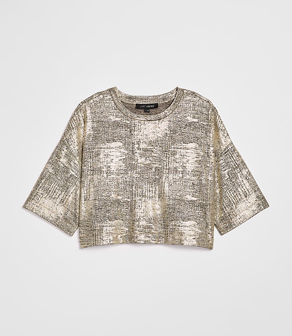 LOFT Versa Metallic Cropped Relaxed Tee