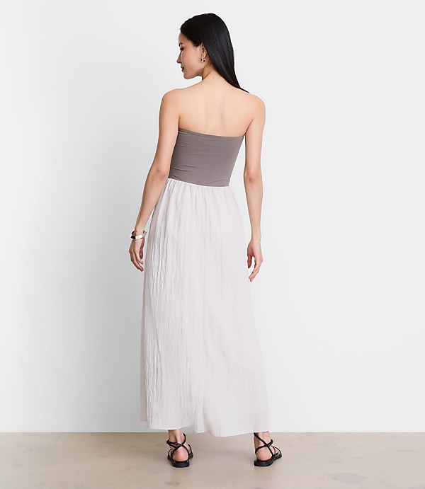 LOFT Versa Strapless Mixed Media Maxi Dress